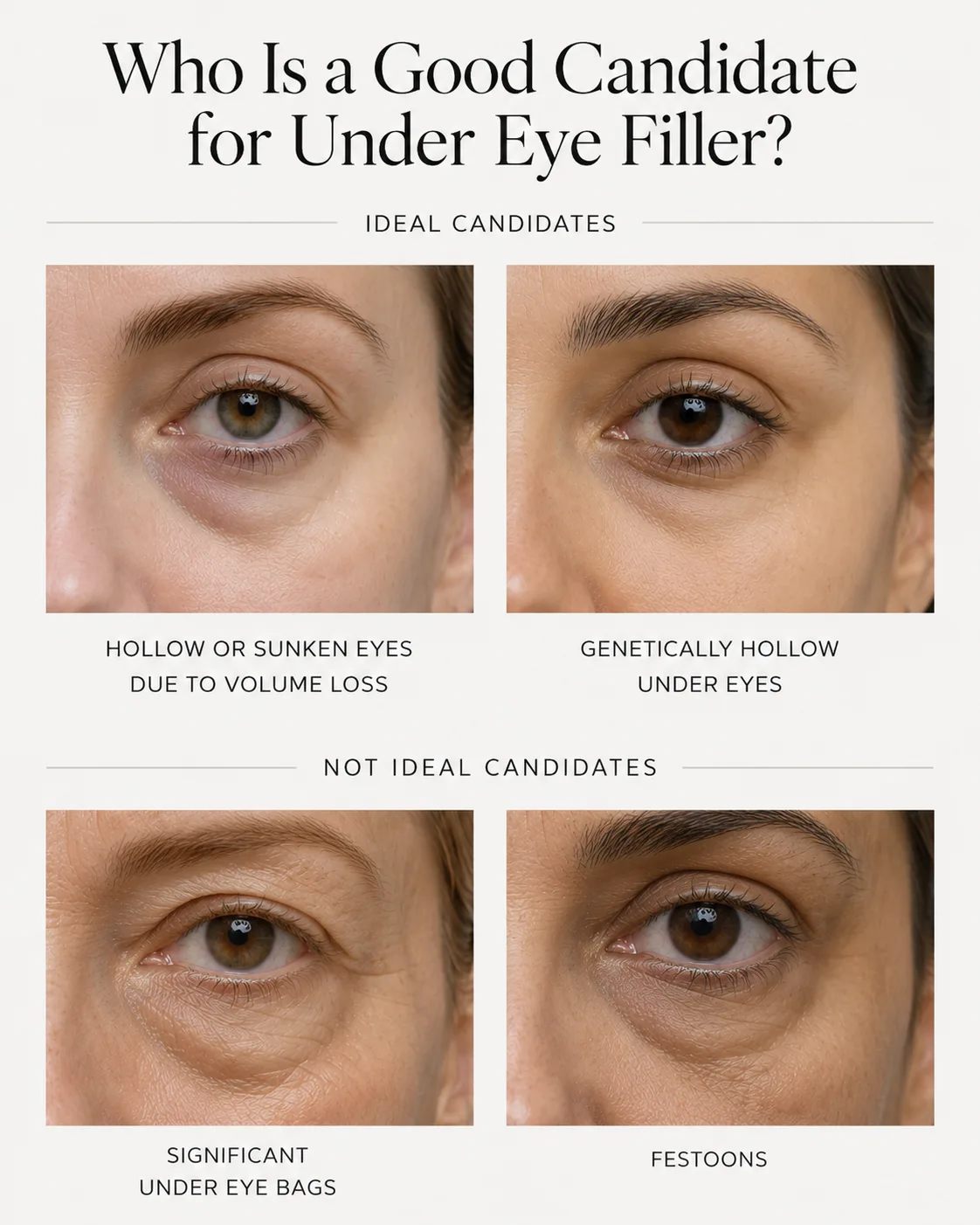 Ideal and non-ideal candidates for under eye filler treatment